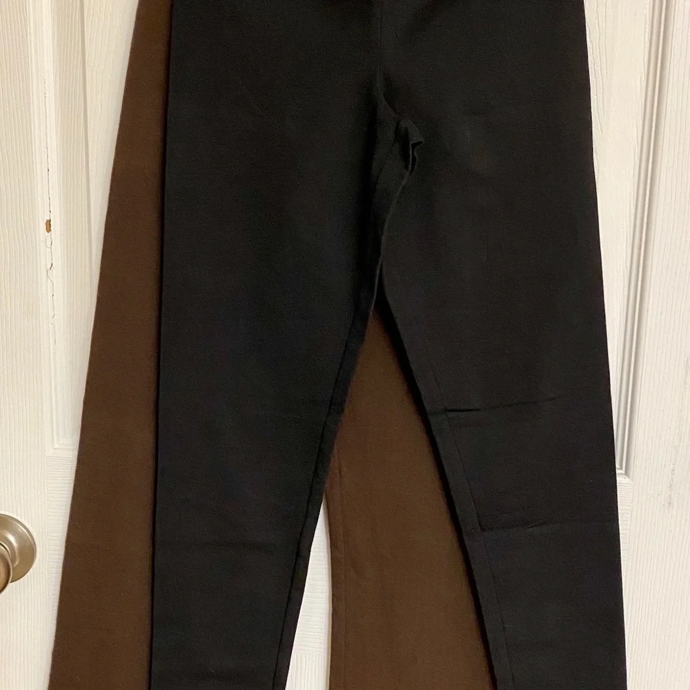 2 Pair Yummie Heather Thomson Cotton Leggings 1 Black & 1 Brown Size XS